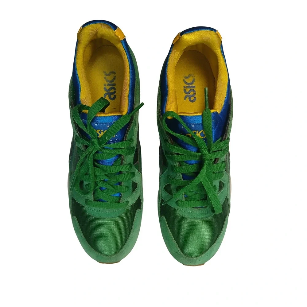 Asics Gel-Lyte V Mens 9.5 Green Blue Yellow Brazil H401N Suede Sneakers